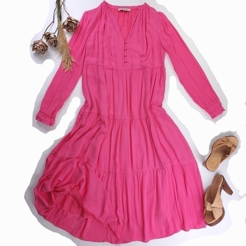 🔴 Loft Pink Maxi Dress Size S - Picture 3 of 14
